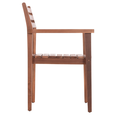Karrige me mbështetëse Kempo HM6358, dru teak, 58x58.5x88 cm, ngjyrë natyrale