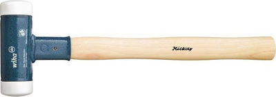 Çekiç najloni Wiha Hickory, kokë plastike, dorezë druri, blu