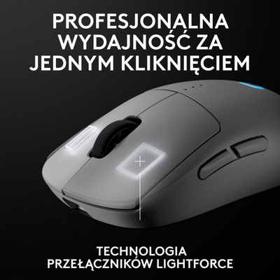 Maus gaming Logitech G Pro 2 Lightspeed, wireless, HERO 32K DPI, i bardhë