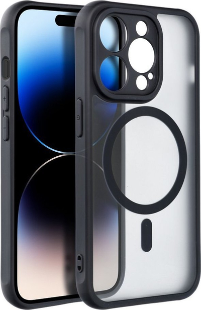 Këllëf telefoni Full Matte Mag, MagSafe, për iPhone 15 Plus, i zi i tejdukshëm