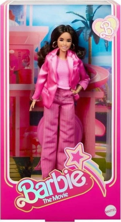 Kukull Barbie Mattel The Movie Gloria, koleksion, kostum me pantallona, rozë
