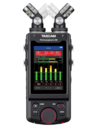 Regjistrues audio Tascam Portacapture X8, 32 bit, 4 hyrje XLR, i zi