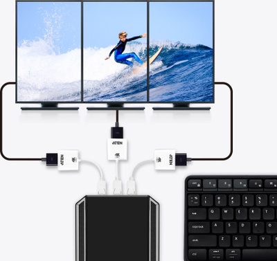 Adapter AV Aten VC986B, DisplayPort në HDMI, 4K, i bardhë