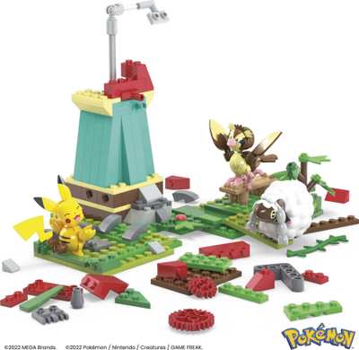 Set ndërtimi MEGA Pokemon Countryside Windmill, me figurina, shumëngjyrësh