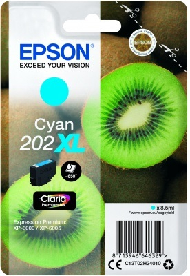 Ngjyrë për printer EPSON Premium Ink, e kaltër, 650 faqe, 202XL