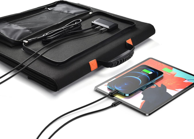 Panel diellor portabël Choetech 120W, dalje USB C USB A DC, i zi