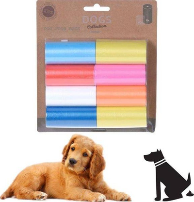 Qese për mut qeni Dogs Collection, BIO ECO, 160 copë, shumëngjyrëshe