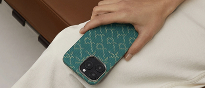 Kllëf telefoni PITAKA Tactile Woven PTK, për iPhone 16 Pro Max, fibra aramid, jeshile ari