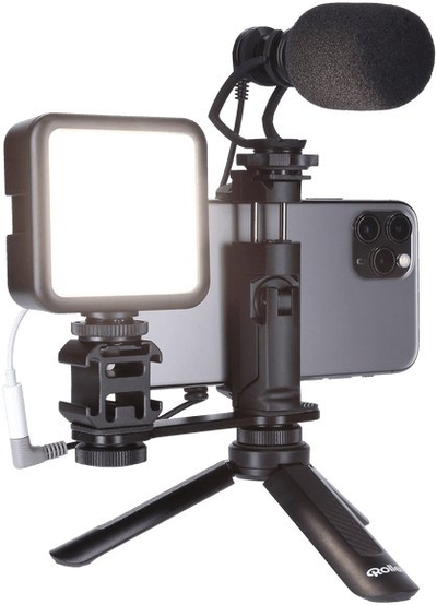 Mbajtëse telefoni Rollei Smartphone Mount II, për tripod, universale, e zezë
