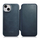 Këllëf telefoni iCarer Oil Wax Premium Leather Folio për iPhone 14 Plus, me kapak, MagSafe, blu