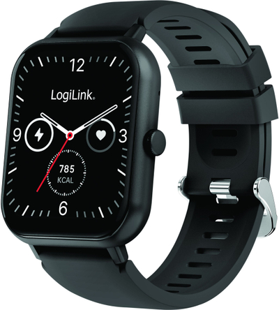 Паметен часовник LogiLink Check Edge, екран 1.83\", IP68, Bluetooth 5.2, црн