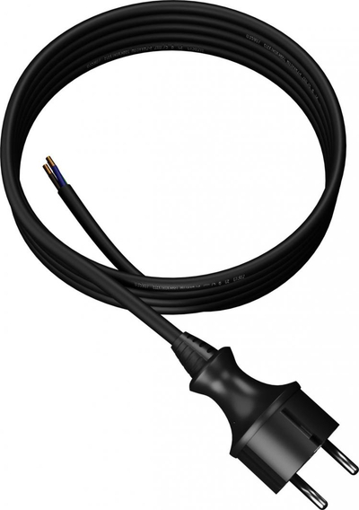 Kabllo lidhëse me prizë Plastrol PP-40H w / u 3m H05RR-F 3x1.5 IP44 (W-97271), e zezë