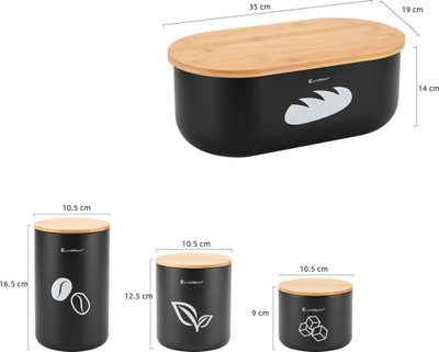 Kuti buke Elitehoff E-6060, me 3 enë, e zezë