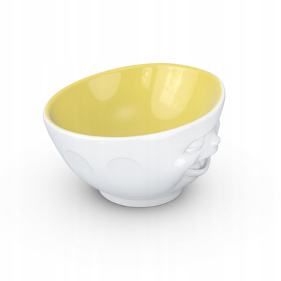 Çupë Tassen Winking Face 16oz, porcelan, brendësi saffron, e bardhë
