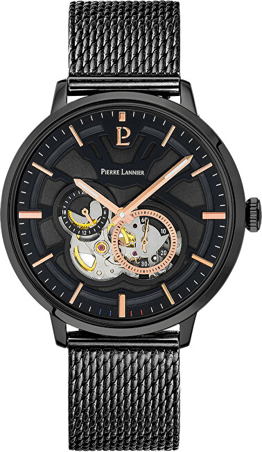 Set orë dhe rrip Pierre Lannier Automatic 379D439, e zezë/kafe