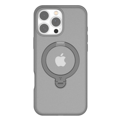 Futrollë TORRAS Ostand Spin për iPhone 16 Pro Max, me unazë mbajtëse, gri
