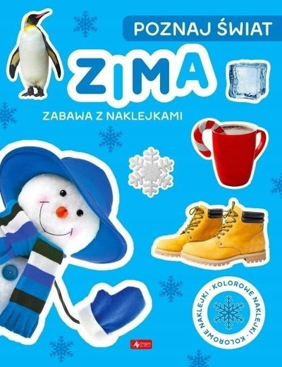 Libër me ngjitëse Discover the World Winter Fun With Stickers, edukativ për kalamaj, me tema dimri, me shumë ngjyra