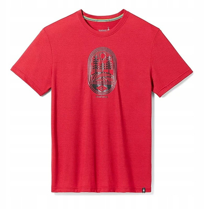 Bluzë me mëngë të shkurtra Smartwool Mountain Horizon Graphic SS Tee, lesh merino, për të dyja gjinitë, e bardhë