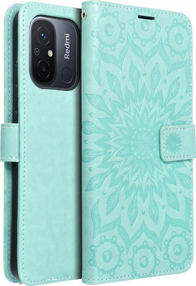 Këllëf libri Mezzo Mandala për Xiaomi Poco C65, me xhepa, jeshil
