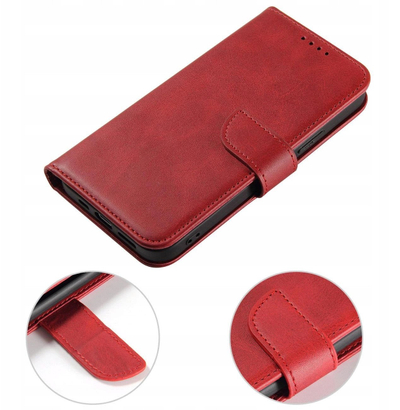 Kuti mbrojtëse PhoneLook Flip Case për Samsung Galaxy S25, me kapak magnetik, me xhepa kartash, e kuqe