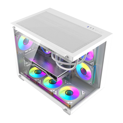 Kuti kompjuteri DarkFlash B275 PRO, mini tower, 6 ventilatorë, e bardhë