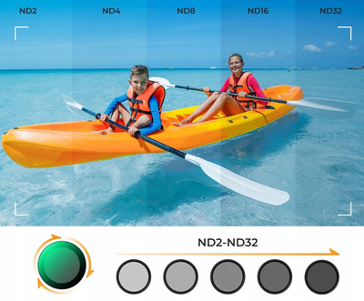 Set filtrash K&amp;F Concept 3 në 1 për DJI Osmo Action 3 4 5 Pro, PL ND2 32 Black Diffusion 1/4, i zi