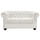 Divan dy ulëse Chesterfield HM3010.02, lëkurë teknike, 155x90x73 cm, i bardhë matt