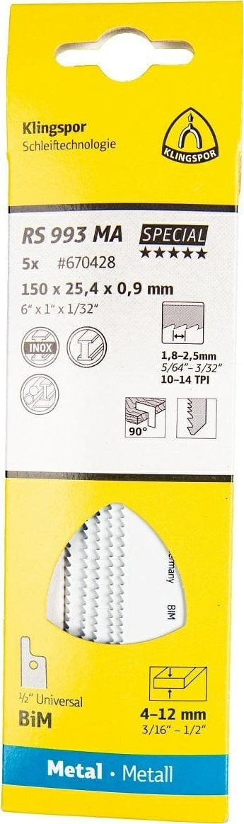 Tehe sharre reciproke Ruko RS 993 MA, bi metal, 150 mm, set