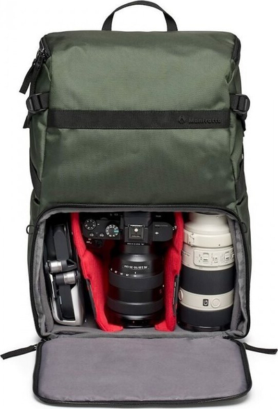 Фотографска ранец‑торба Manfrotto Street Backpack, за DSLR, за лаптоп 14\", сиво‑зелена