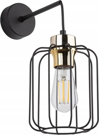 Lampë muri TK Lighting Galaxy 4742, me bazë E27, stil industrial, e zezë me të artë