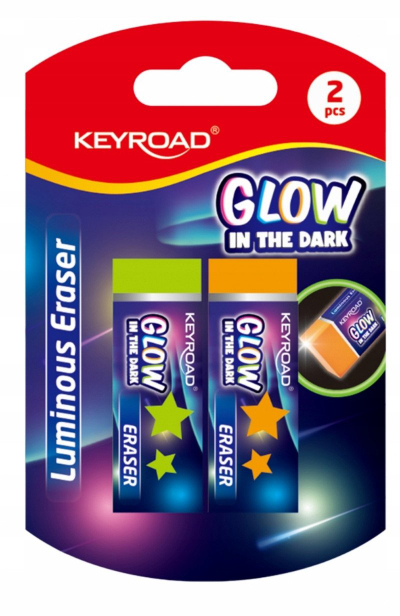 Set goma fshirëse KEYROAD Luminous, që ndriçojnë, 2 copë, me ngjyra të përziera