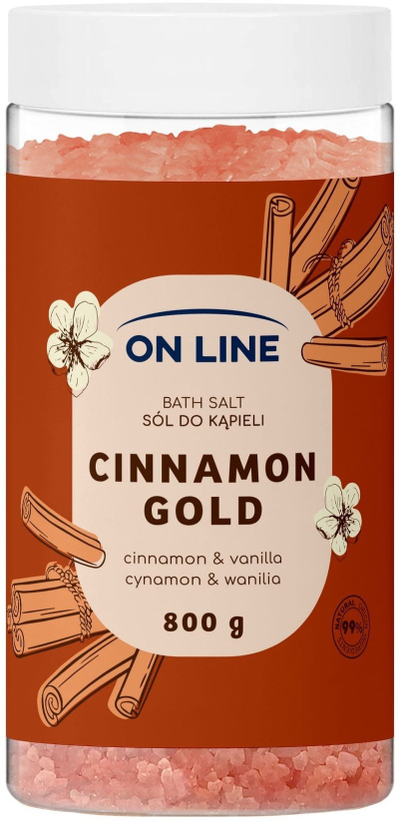 Сол за бања ON LINE Bath Salt Cinnamon Gold, 800 g, арома цимет