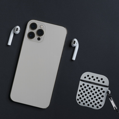 Kllëf për kufje Beline AirPods Sport Pro, TPU, me karabinë, bardh e zi