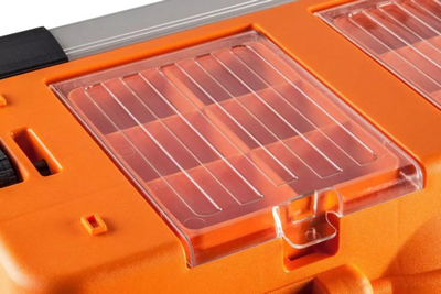 Kuti veglash NEO Tools 84-105, 54 cm, me organizues, portokalli me të zezë