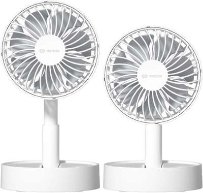 Ventilator pa tela Mozos F32, bateri 2500 mAh, 3 shpejtësi, i bardhë