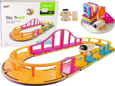 Set blloqe magnetike LeanToys Sky Track 14666, 29 elemente, shumëngjyrëshe