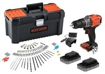 Trapano me goditje Black &amp; Decker BCD383D2TA, 18V, 2x 2Ah, portokalli