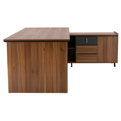 Tavolinë zyre Supreme HM2384, këndore e kthyeshme, 200x180x76 cm, honey oak me gri