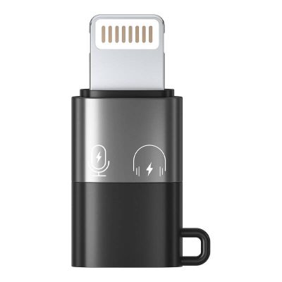 Adapter OTG Puluz PU649B, USB C në Lightning, për iPhone i zi