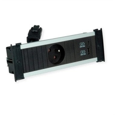 Prizë zgjatuese Bachmann KAPSA S, 1x UTE, USB A dhe C 22W, 0.2m, e zezë