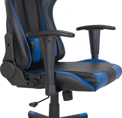 Karrige gaming Beliani GAMER, lëkurë sintetike, rrotulluese, e zezë blu