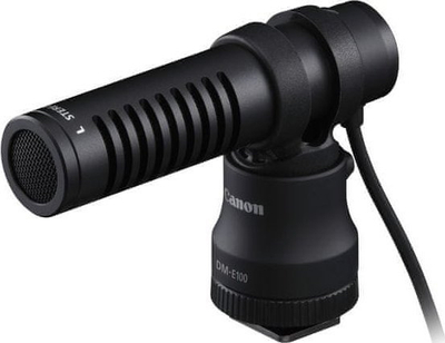 Mikrofon stereo Canon DM-E100, 3.5 mm, për kamera, i zi