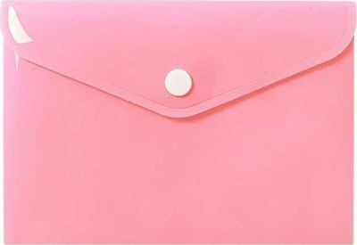 Dosje me zarf plastik A6, pastel rozë