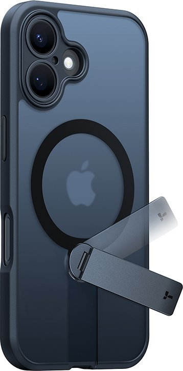 Kapak telefoni Torras Pstand Spin për iPhone 16, me stand që rrotullohet, i zi