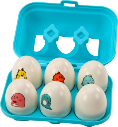 Set edukativ Lean Toys Dinosaur Eggs, 6 vezë, shumëngjyrëshe