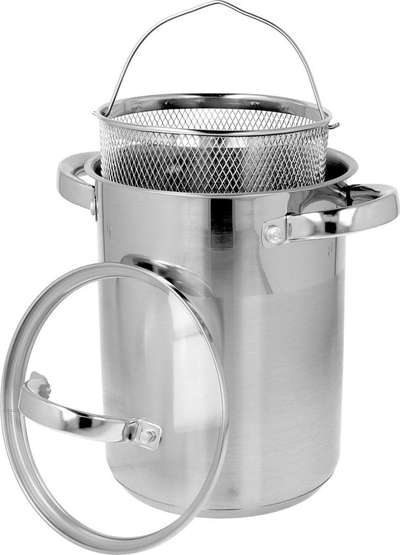Tenxhere Brunbeste per shpargje 4.2L, inoks, me kapak qelqi