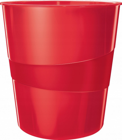 Kosh letrash Leitz WOW, 15L, plastik, i kuq