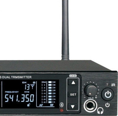 Sistem monitorimi në vesh DNA IN-EAR Double, wireless, UHF 518–542 MHz, i zi