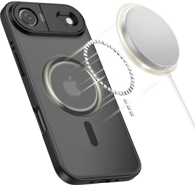 Këllëf telefoni Tech-Protect MagStand MagSafe për iPhone 17 Air Pro, suport metalik, kompatibil me MagSafe, i zi mat