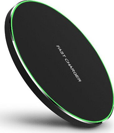 Karikues wireless Fast Charger Qi, karikim i shpejtë, bazë rrethore, i zi